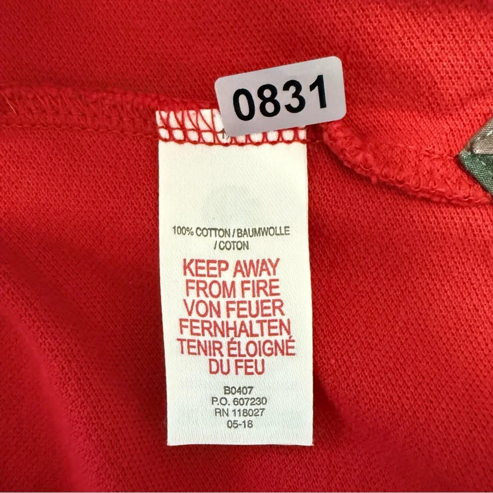 Mini Boden Boys Red Long Sleeve Polo Elbow Patch Size 6-7(122‎ cm)